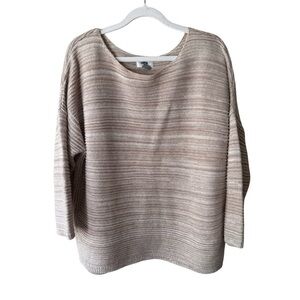 Old Navy Cream Crew Neck Sweater with Ribbed Texture Women’s XL